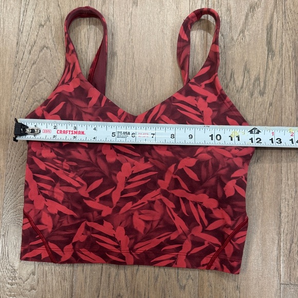 Lululemon Align Cropped Tank Top Spray Leaf Fireside Red Multi Size 2 - Picture 9 of 11
